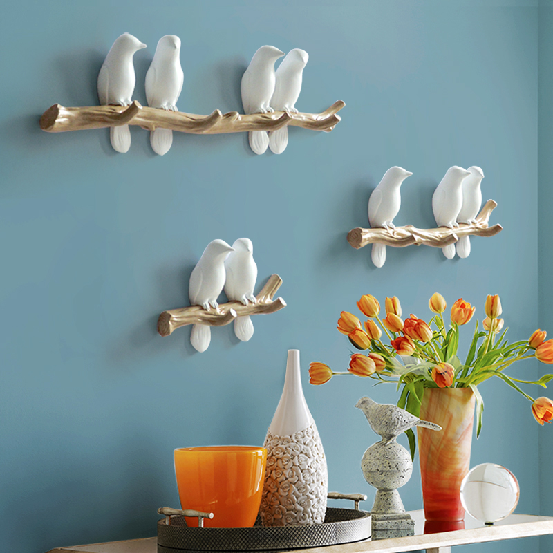 European Style Sitting Birds Living Room Wall Hanger