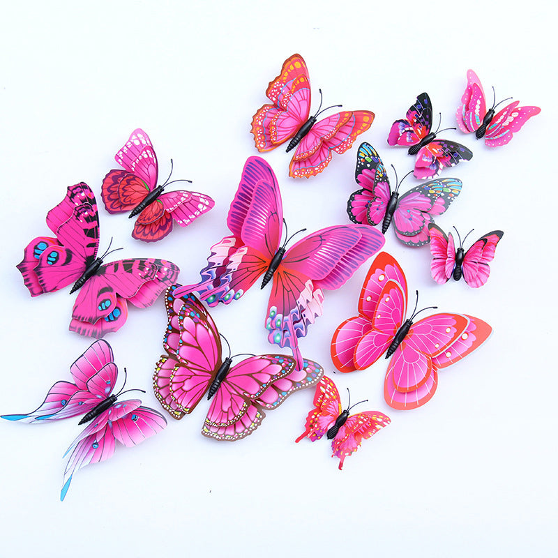 3D Butterfly Wall Decor Magnetic/Adhesive Sticker Decals (12 Pack)