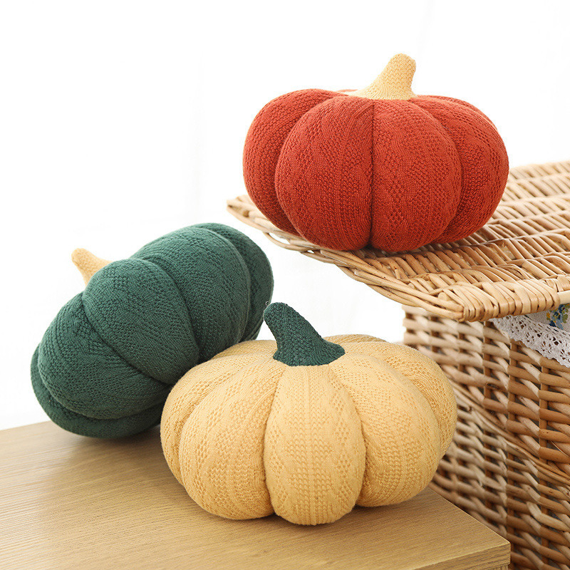 Pumpkin Pillow Stuffed Wool Cushion Decor Toy