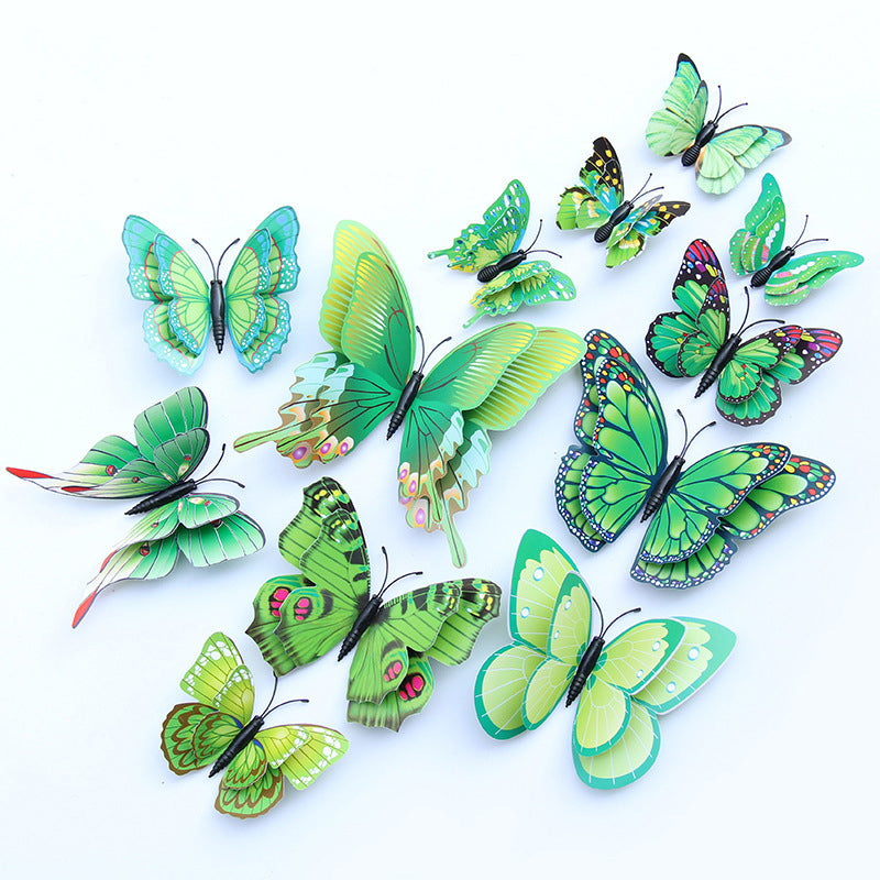 3D Butterfly Wall Decor Magnetic/Adhesive Sticker Decals (12 Pack)