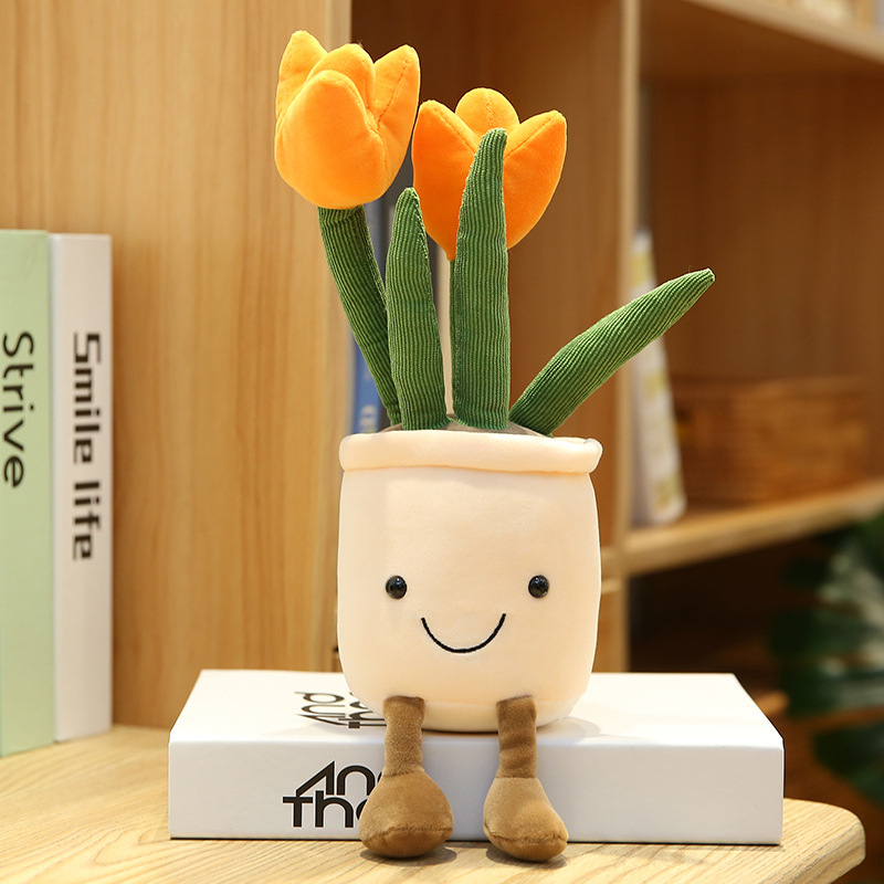 Cute Tulips Flower Soft Stuffed Plush Decor Toy