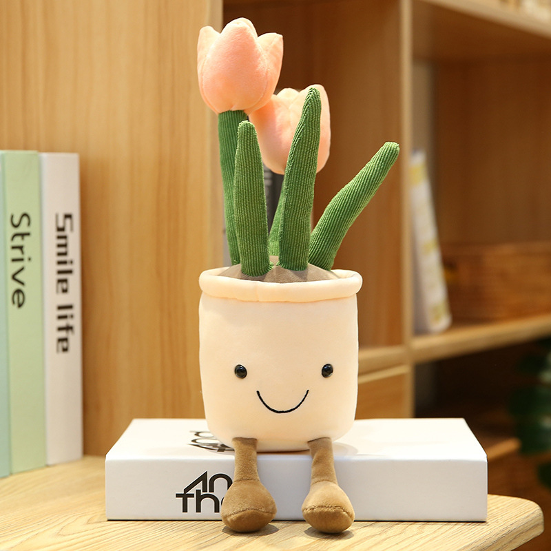 Cute Tulips Flower Soft Stuffed Plush Decor Toy