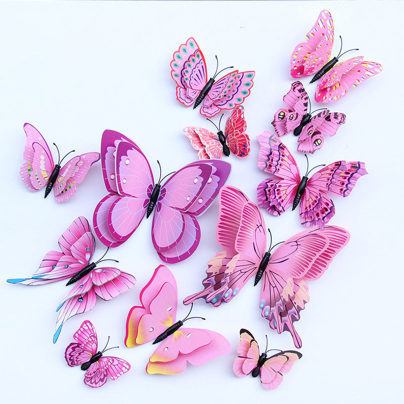 3D Butterfly Wall Decor Magnetic/Adhesive Sticker Decals (12 Pack)