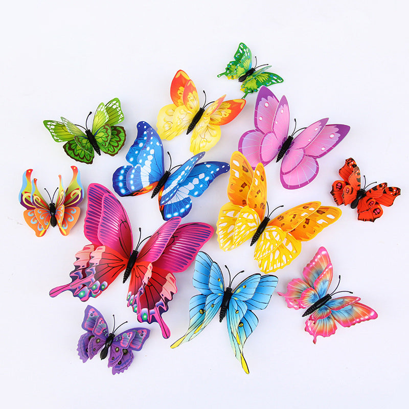 3D Butterfly Wall Decor Magnetic/Adhesive Sticker Decals (12 Pack)