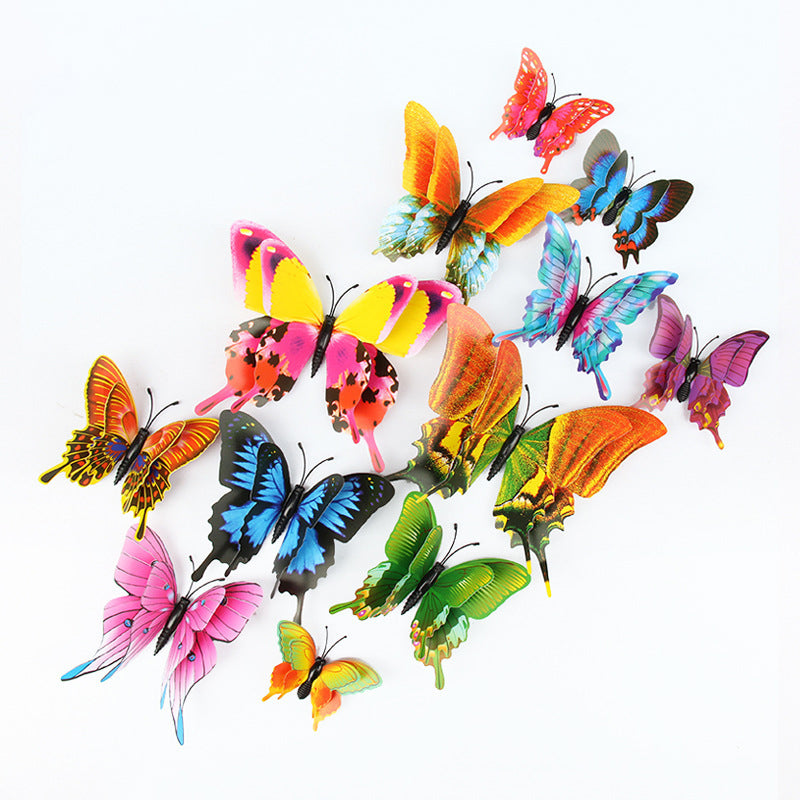 3D Butterfly Wall Decor Magnetic/Adhesive Sticker Decals (12 Pack)