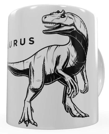 Allosaurus Dinosaur White Ceramic Mug