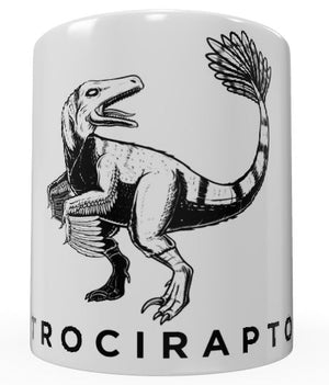 Atrociraptor Dinosaur White Ceramic Mug