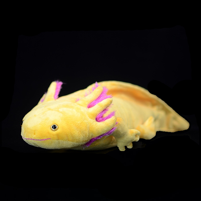 Brinquedo de pelúcia macio de pelúcia axolotl amarelo