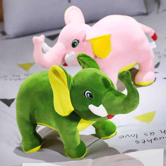 Pink Green Elephant Soft Stuffed Plush Toy