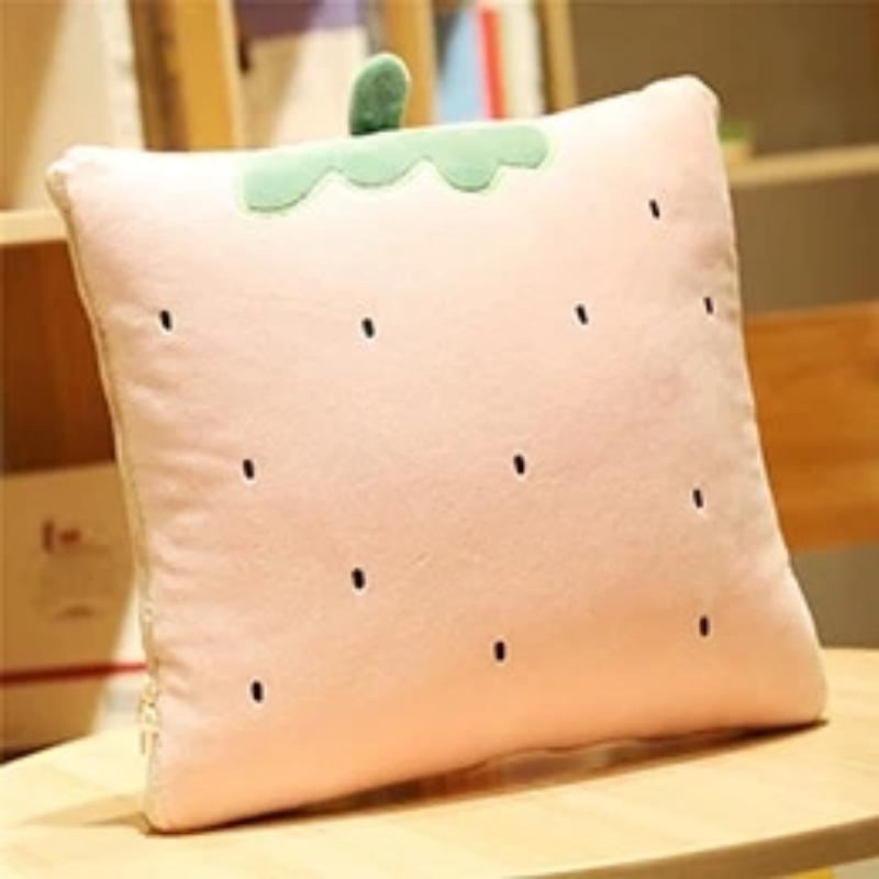 Fruit Vegetable Square Pillow Blanket Plush Cushion Toy