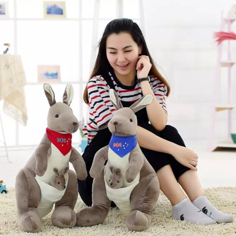 Mother And Joey Kangaroo Soft Stuffed Plush Toy