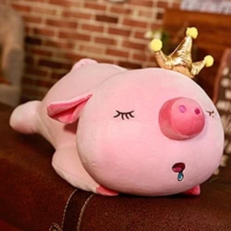 Crown Cute Pig Soft Stuffed Plush Pillow Toy