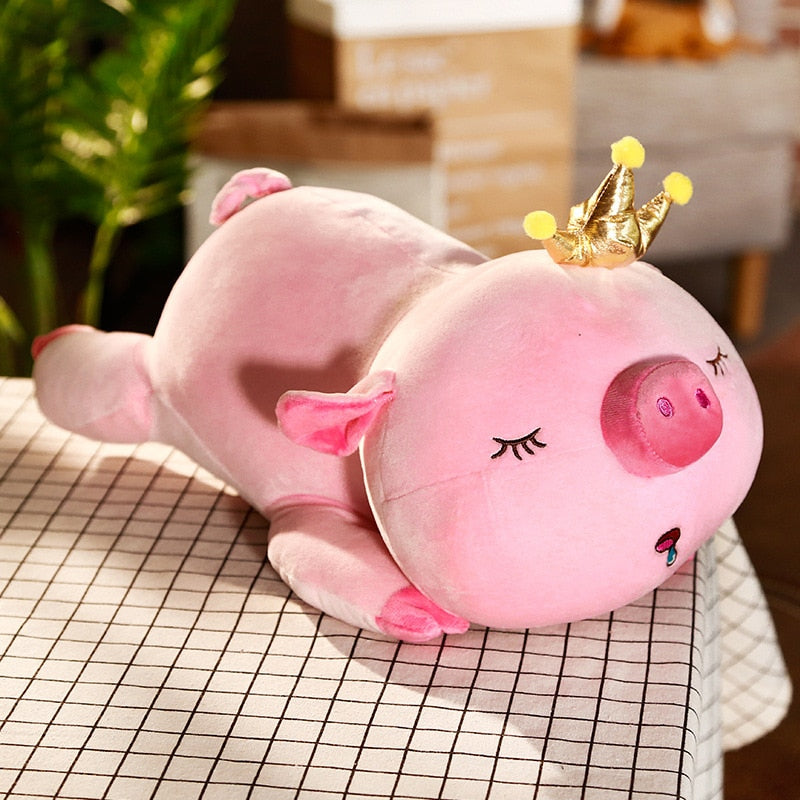 Crown Cute Pig Soft Stuffed Plush Pillow Toy