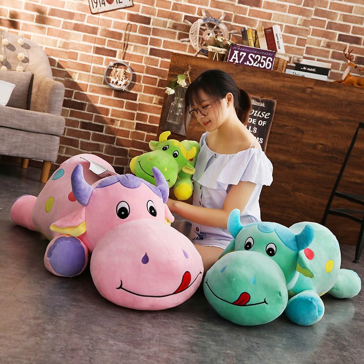 Colored Cow Soft Stuffed Plush Pillow Toy