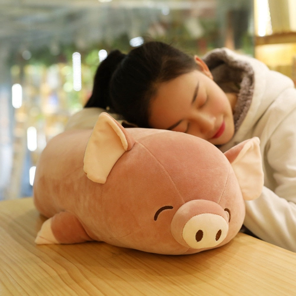 Pink Sleepy Pig Pillow Soft Stuffed Plush Toy