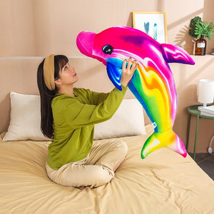 Large Colorful Dolphin Soft Stuffed Plush Toy