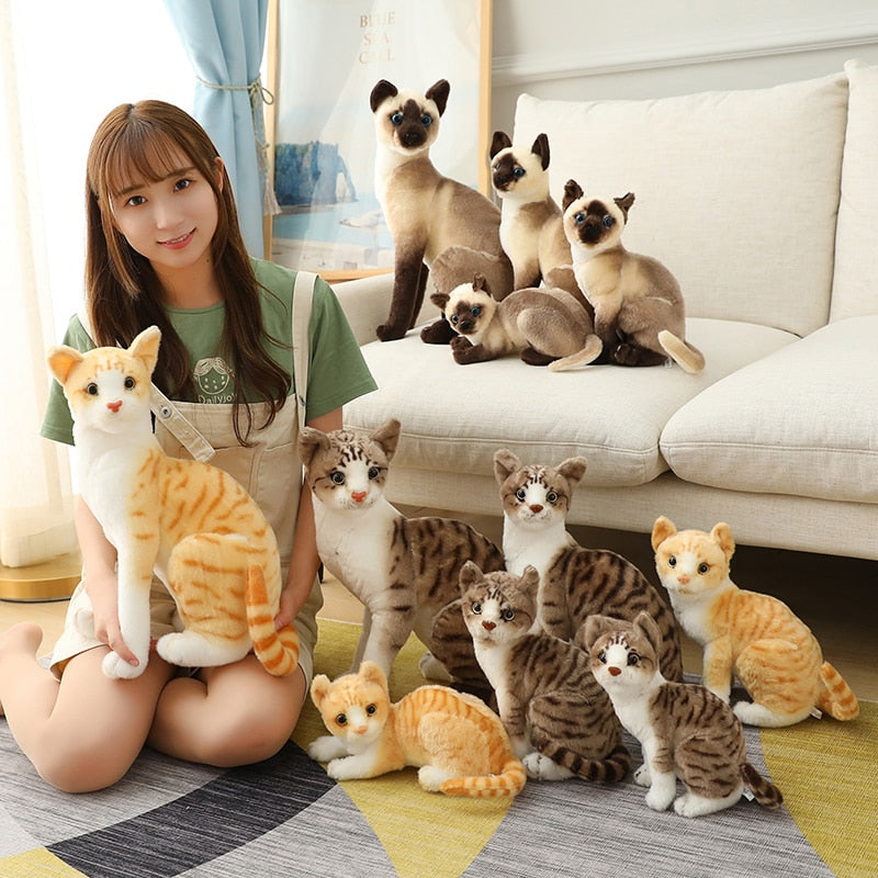 Lifelike Cat Soft Stuffed Plush Decor Toy