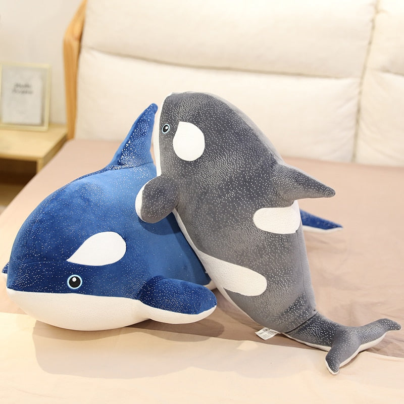 Large Blue Black Whale Soft Stuffed Plush Toy