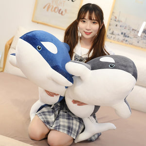 Large Blue Black Whale Soft Stuffed Plush Toy