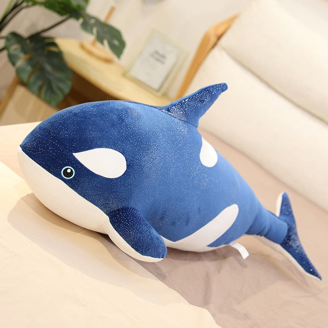 Large Blue Black Whale Soft Stuffed Plush Toy