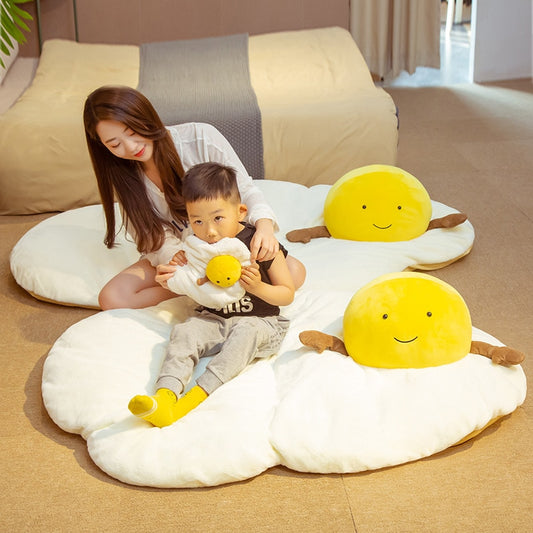 Fried Egg Stuffed Plush Pillow Cushion Toy