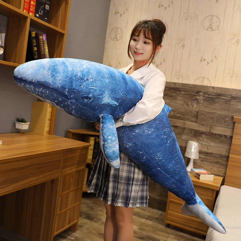 Giant Lifelike Blue Whale Soft Stuffed Plush Toy