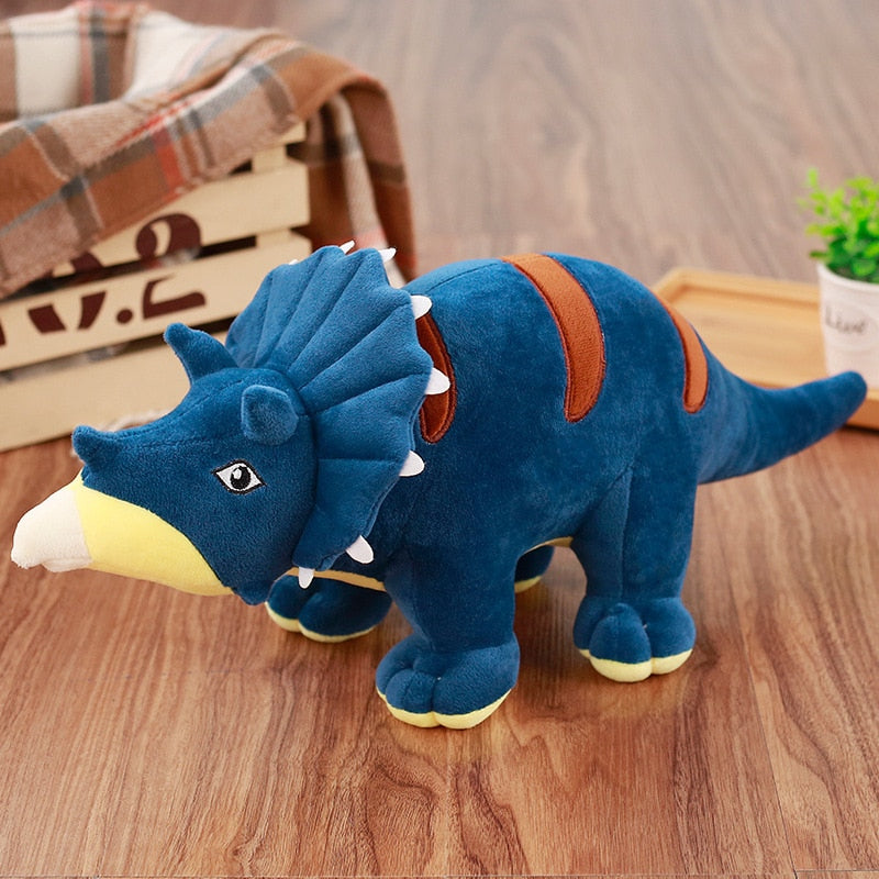 Blue Green Triceratops Dinosaur Stuffed Plush Toy