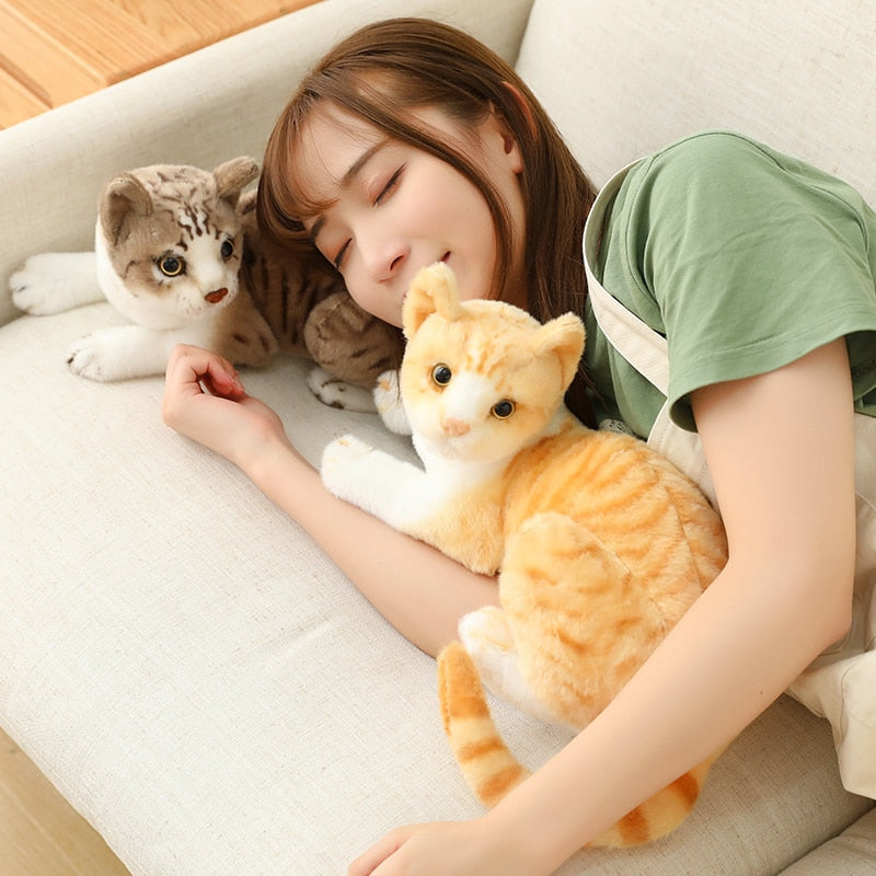 Lifelike Cat Soft Stuffed Plush Decor Toy