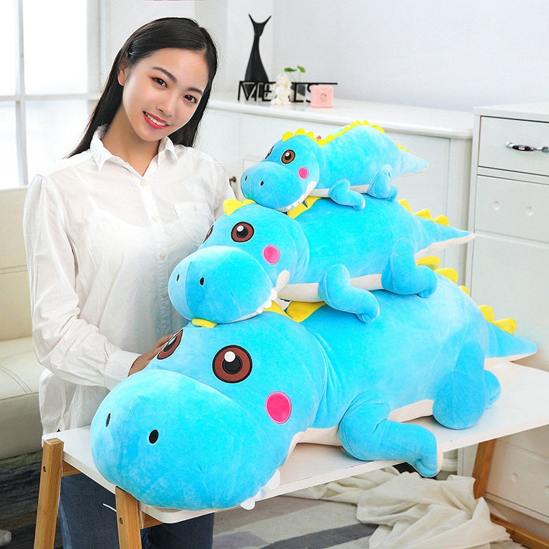 Large Colored Dinosaur Pillow Soft Stuffed Plush Toy