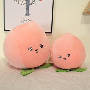 Cute Peach Fruit Pillow Stuffed Plush Toy