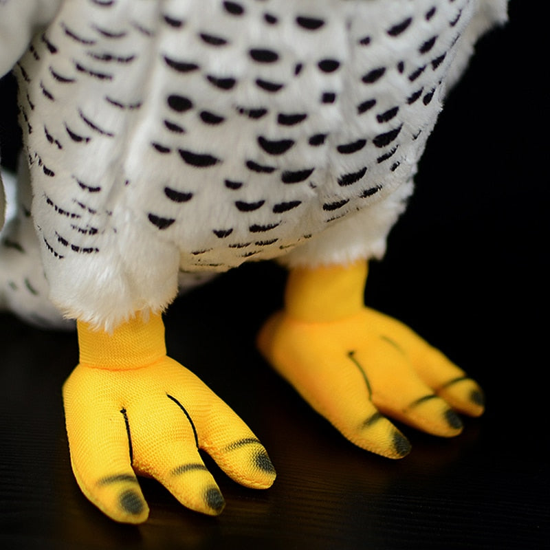 Brinquedo de pelúcia macio de pelúcia de pássaro gyrfalcon branco realista