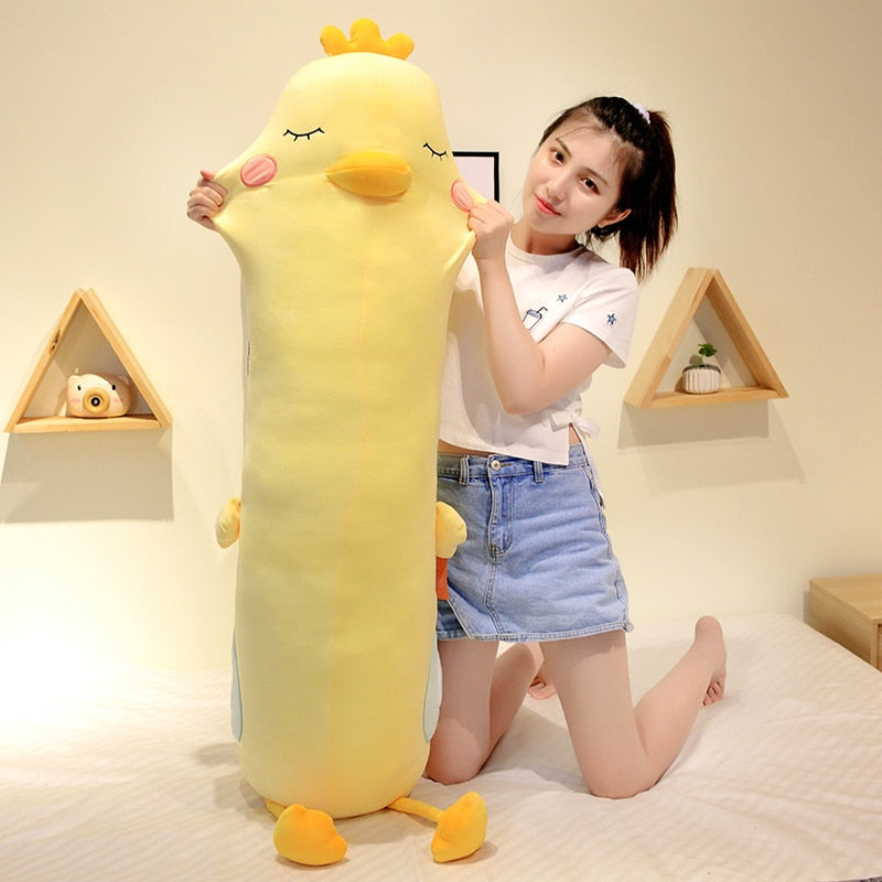 Giant Sleepy Chicken Body Pillow Soft Stuffed Plush Toy