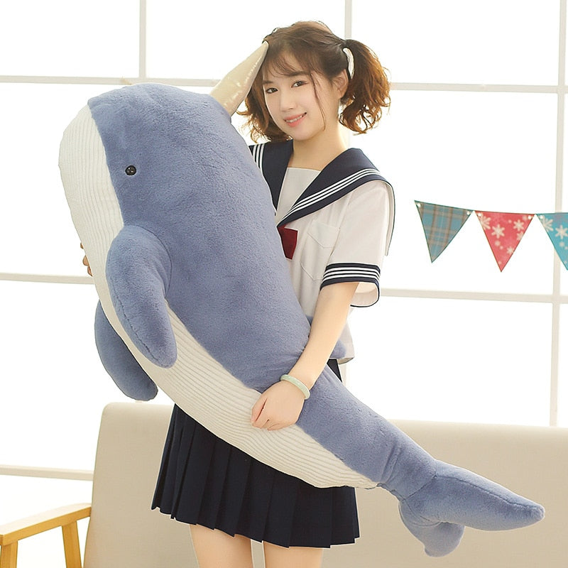 Big Narwhal Whale Soft Stuffed Plush Pillow Toy