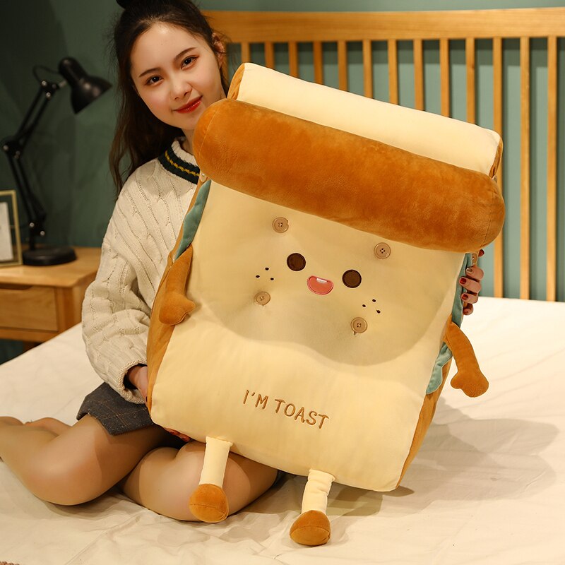 Toast Bread Cushion Pillow Soft Stuffed Plush Toy