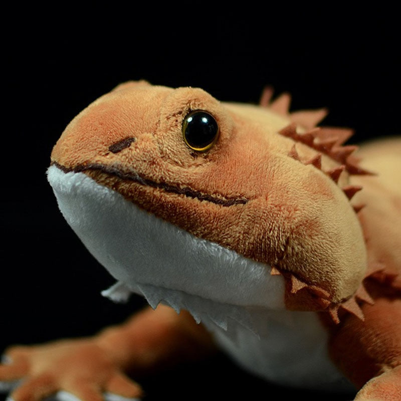 Naturtrogna skäggdrake Pogona ödla mjuk plyschleksak