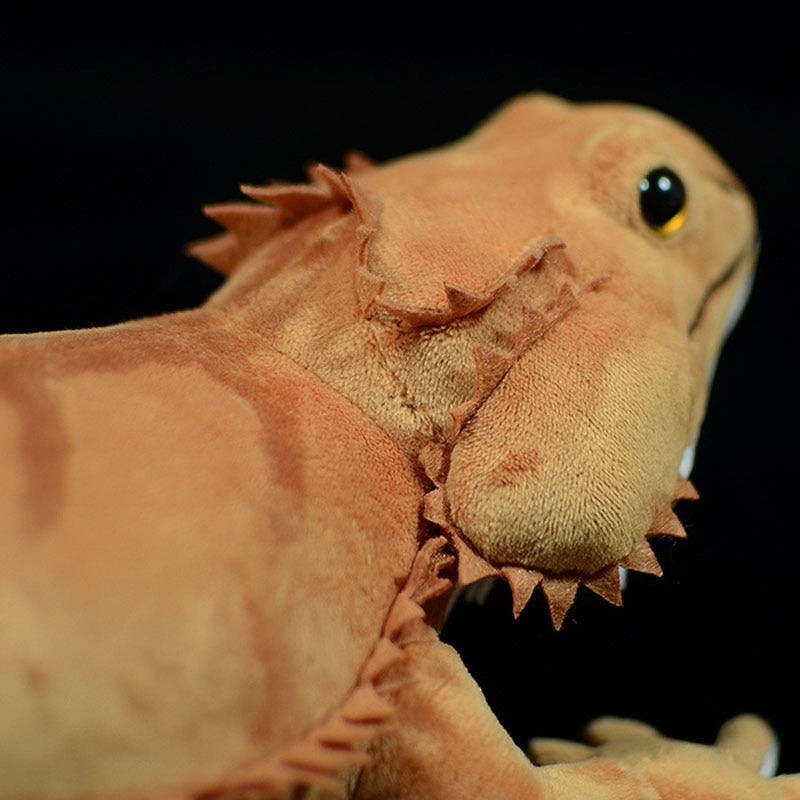 Brinquedo de pelúcia macio de pelúcia de lagarto de pogona dragão barbudo realista