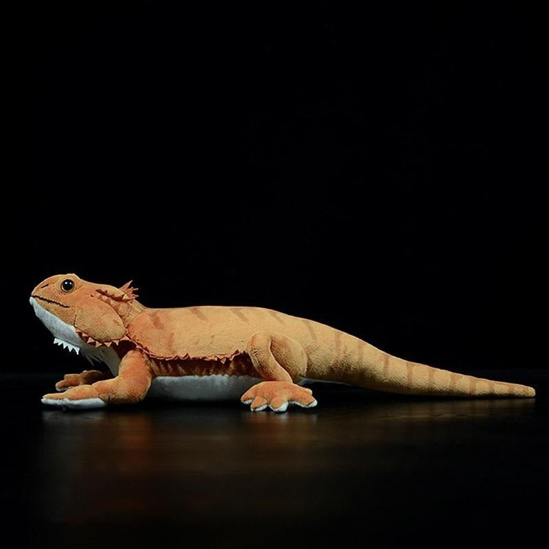 Brinquedo de pelúcia macio de pelúcia de lagarto de pogona dragão barbudo realista