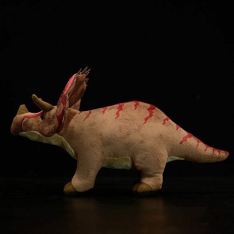 Brinquedo de pelúcia macio de pelúcia de dinossauro Triceratops realista