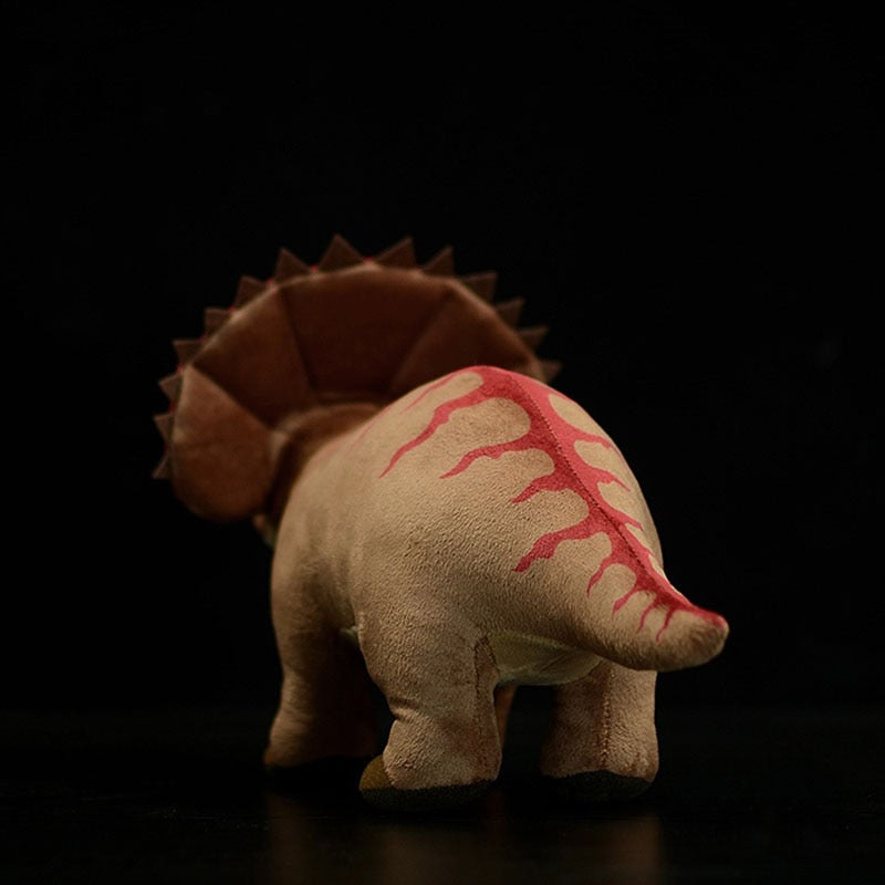 Brinquedo de pelúcia macio de pelúcia de dinossauro Triceratops realista