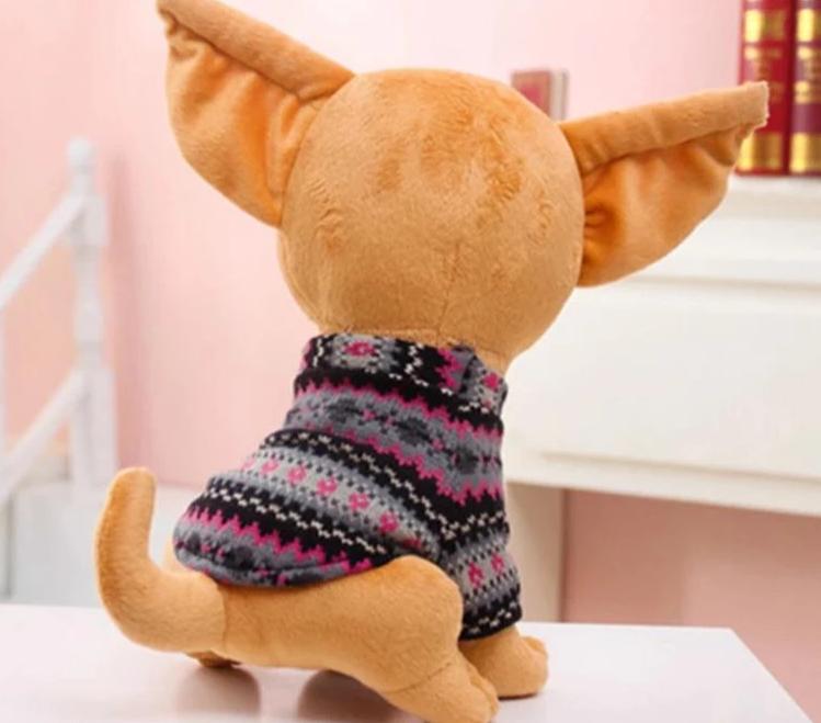 Dressed Chihuahua Dog Soft Stuffed Plush Toy