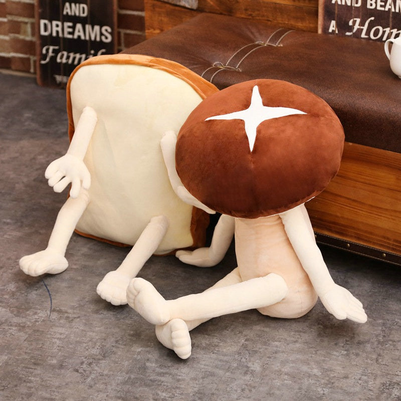 Bread Mushroom with Limbs Soft Stuffed Plush Toy