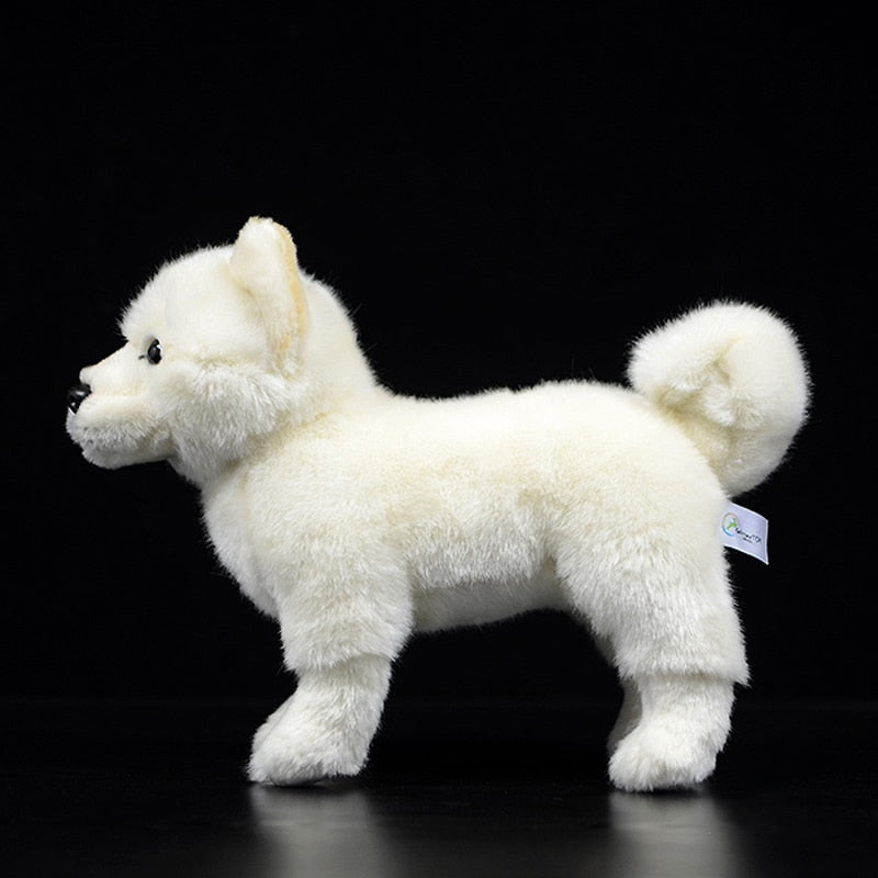 White Japanese Shiba Inu Puppy Dog Stuffed Toy