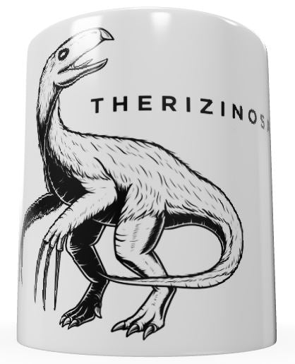 Therizinosaurus Dinosaur White Ceramic Mug